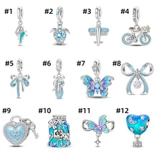 KUNSIR 925 Sterling Silver Sea Turtle Heart Bead Charm For European Bracelet DIY