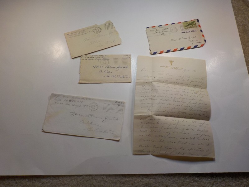 4 WW2 Letters Soldier To Wife Blase Zontek Lot Albee South Dakota Militaria WWII