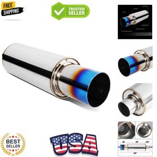 EXA-MF-001-T2 Stainless Steel Straight Through Exhaust Muffler Universal, 3" ...