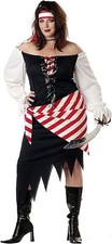 California Costumes Women's Ruby The Pirate Beauty Costume, White/Black/Red, 2XL
