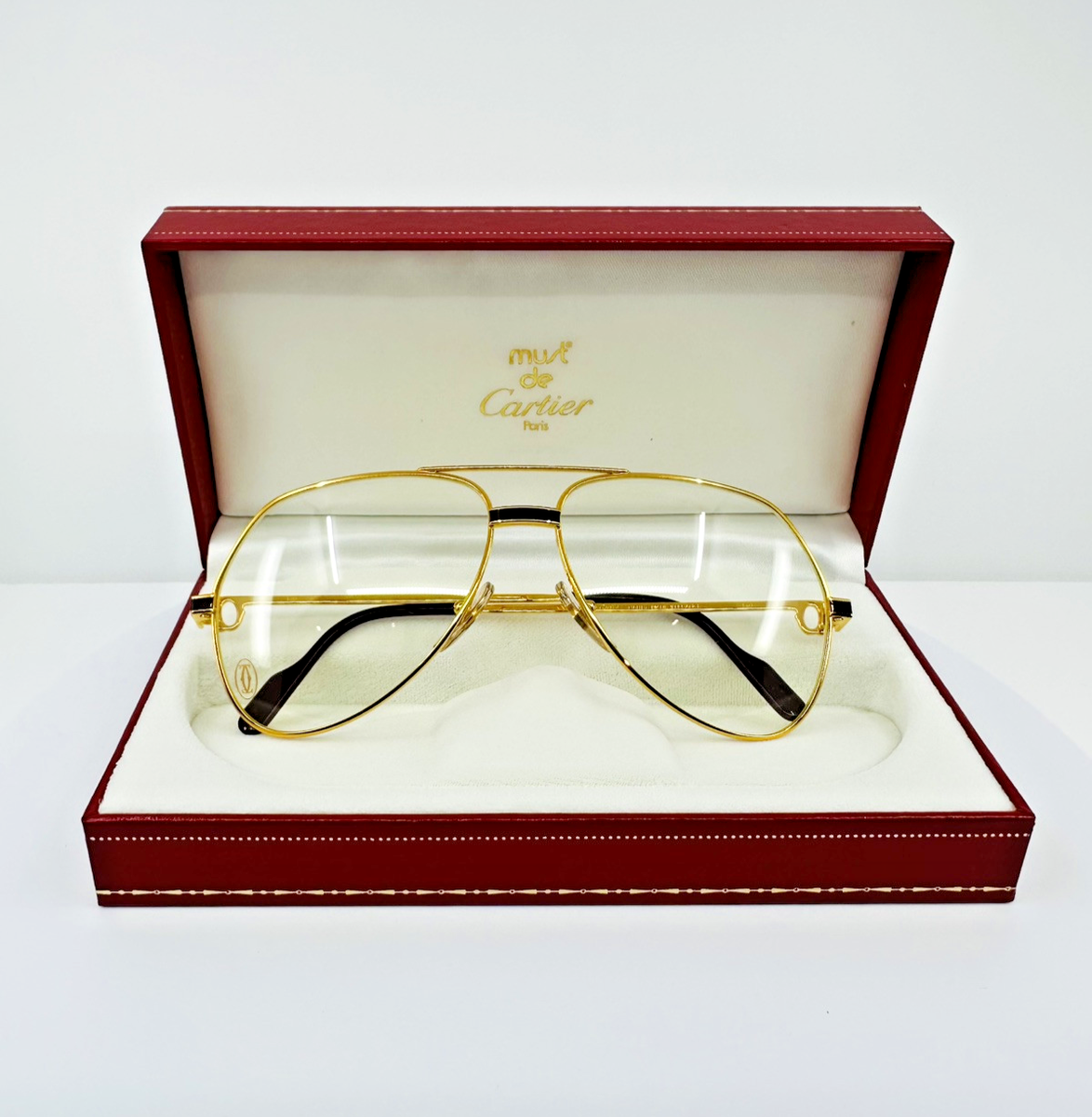 New Vintage Cartier Vendome Laque Bordeaux Medium Aviator