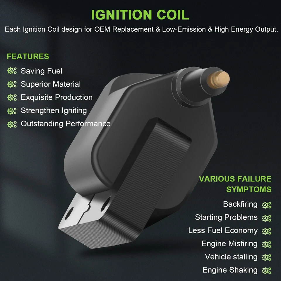 Bujía de bobina de encendido UF97 para Dodge W150 1992-1993 3,9 L Foto 4 de 4