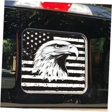 Rear Middle Window Decals for Truck, Black White American Flag Black white Flag