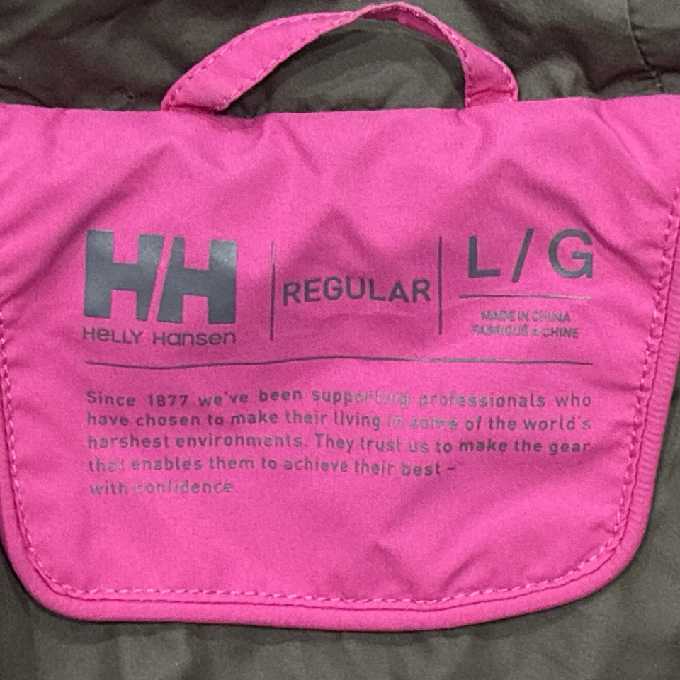 Helly Hansen Down Jacket Womens Large Pink Hooded Puffer Waterproof Recco Ski - Image 2 of 4
