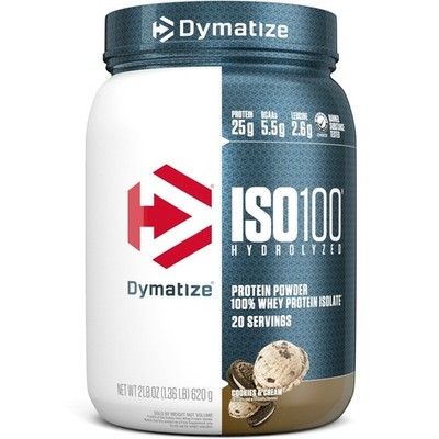 Dymatize ISO100 Hydrolyzed Whey Isolate Protein Powder, Cookies, 20 Servings