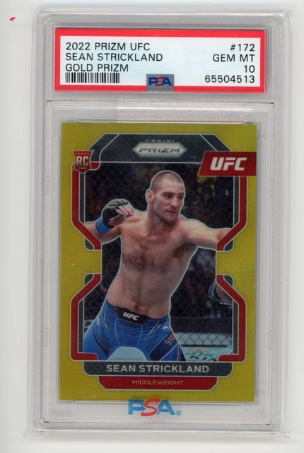 2022 Panini Prizm UFC Sean Strickland RC Rookie Gold Prizm #05/10 PSA 10 GM (ML)