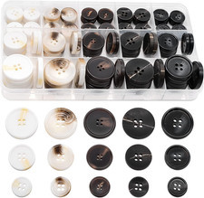 110Pcs Mixed Sewing Buttons, 4-Hole Craft round Blazer Buttons, 5 Color 3 Size 1