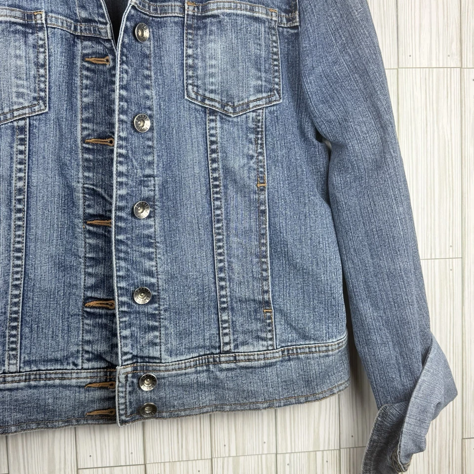 Abrigo vaquero para mujer ESPIRIT talla mediana de colección azul abotonado Y2K Hipster  Foto 3 de 4