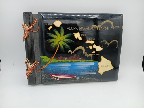 Vintage 1950s Aloha Hawaiian Islands Souvenir Photo Album Made in Japan Tiki