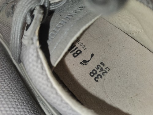 Birkenstock Bend Low Freizeit Damen Schuhe Comfort Grau Canvas Schnürsenkel EU38 US7-7,5 - Bild 9 von 11