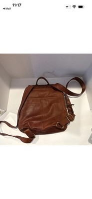American Leather Co. Brown Backpack Adjustable Strap Zipper Casual Solid
