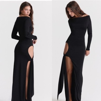HOUSE OF CB 'Marella' Black Cutout Maxi Dress NWOT size S