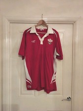 Vintage Cotton Traders Wales Rugby Shirt Red Mens XXL 90s Classic Short Sleeve