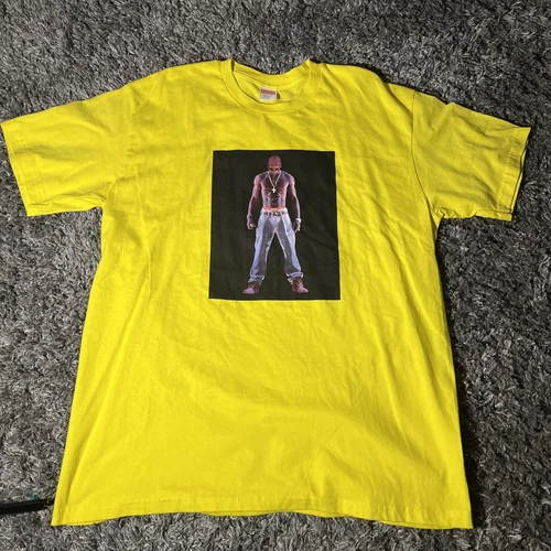 Supreme Tupac Hologram Tee Jaune Homme XL SS20 Porté Une Fois T Shirt Graphique