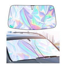 Sunshade Car Front Windshield Titanium Silver Sun Shade Iridescent Car L Laser
