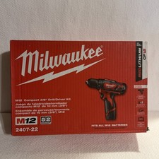 Milwaukee 2407-22 New M12 Compact 3/8” Driver Kit With Two CP1.5 Batteries