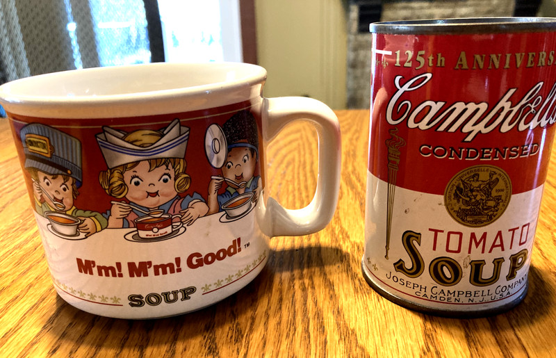 Vintage Campbells 125th Anniversary Soup Can Bank & Soup Cup 1993