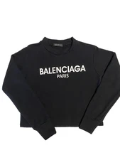 Balenciaga Paris Black Long Sleved T shirt Women Size M