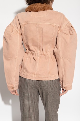 NEW ULLA JOHNSON ‘THE ODETTE’ DENIM JACKET In Blush pink Size L #SJ534 - Picture 4 of 9