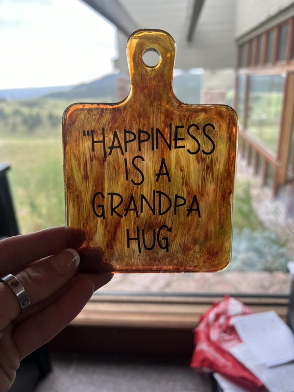 Homemade Custom Mini Charcuterie Resin Board Happiness Is A Grandpas Hug Decor