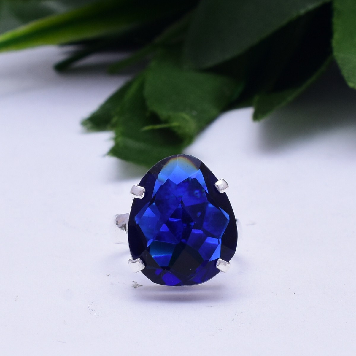 Anello Artigianale In Argento 925 Con Tanzanite Naturale 10ct - Ovale Blu - Idea Regalo San Valentino