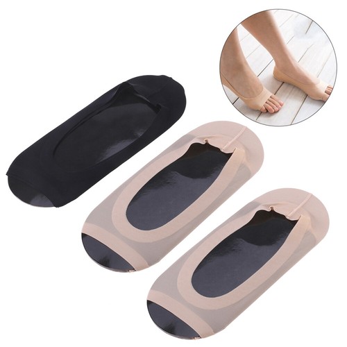 3 Pairs Ice Silk Boat Socks Toe for Women Topper Liner Invisible Toeless