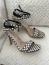 Via Spiga Strappy Heels Size 8 black / cream