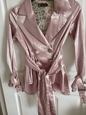 Pink Satin Silky Jacket ... Jacket Size 8 Very Unusual ...absolutely Stunning