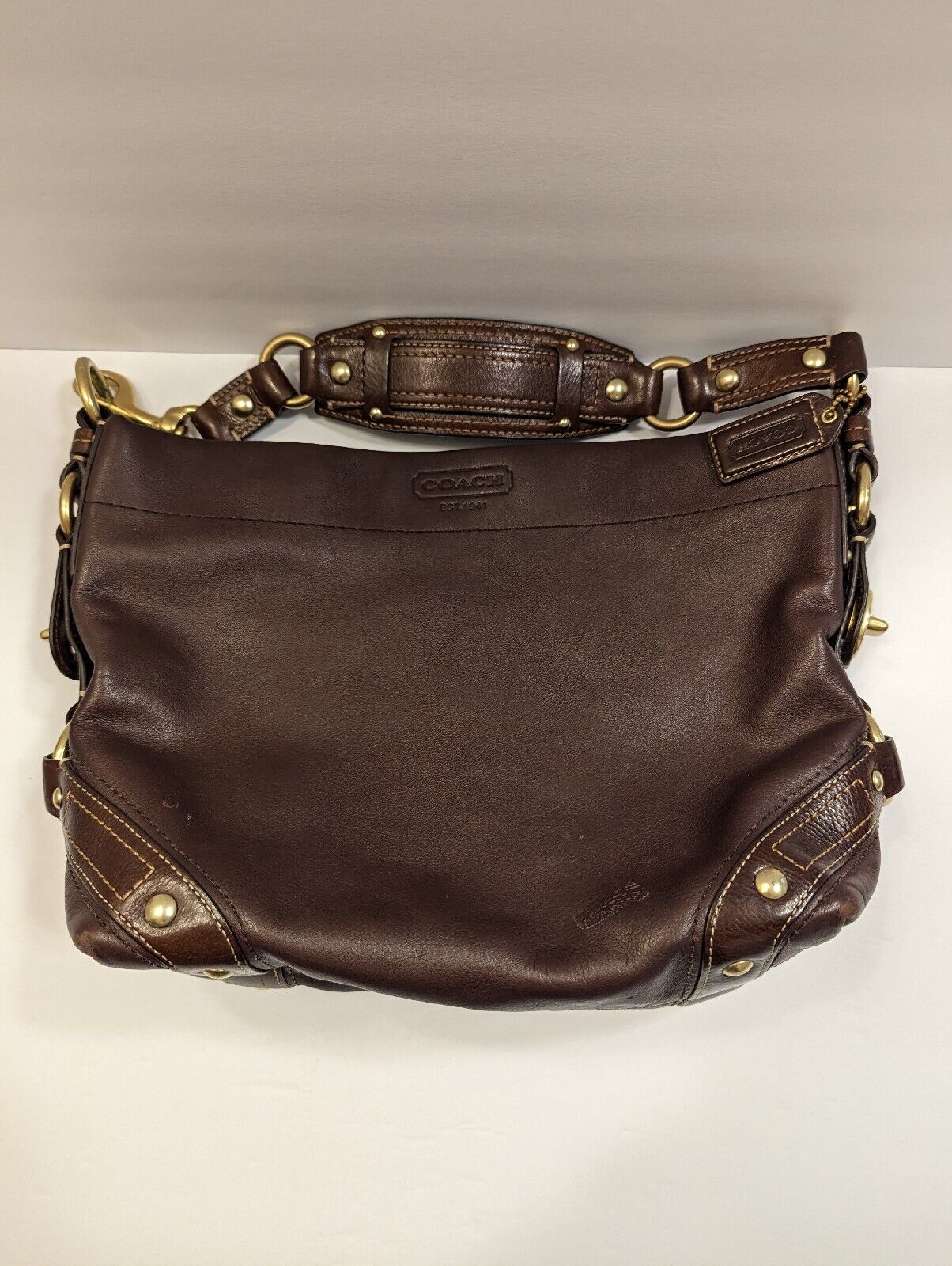 Coach Carly #10615 Chocolate Brown Soft Leather Hobo … - Gem