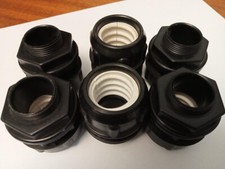 Glands for Flexible Conduit 22 MM  bore 25MM threadPlastic Adapter Spiral Black