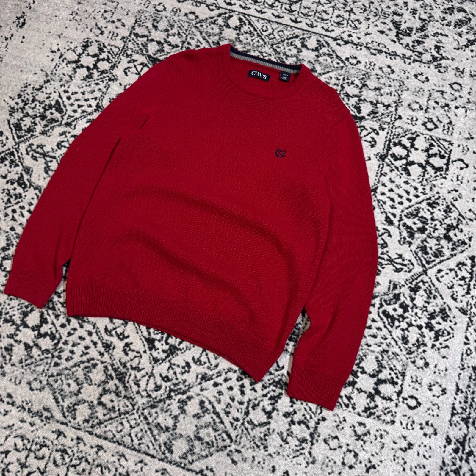 GUCCI Maglione Chaps unisex rosso cotone taglia S vestibilità regolare