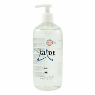 Just Glide Anal lubricant Water based lube Latex safe gel Made 500 ml / 16.9 oz.