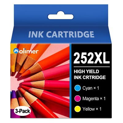 Compatible Epson 252XL Ink Cartridges for WF-3620 WF-7110 WF-7610 (3-Pack)