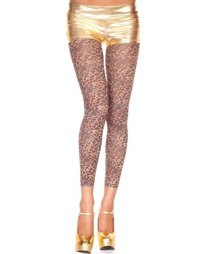 sexy MUSIC LEGS opaque LEOPARD CAT leggins FOOTLESS stockings PANTYHOSE tights - 第 1/2 張圖片