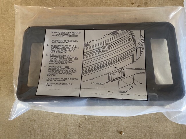 2013 to 2020 Toyota Tundra Front Bumper License Plate Mounting Frame
