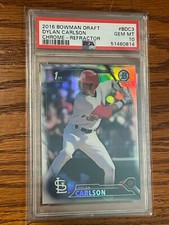 2016 Bowman Draft DYLAN CARLSON BDC3 Chrome Refractor PSA 10 GEM MINT