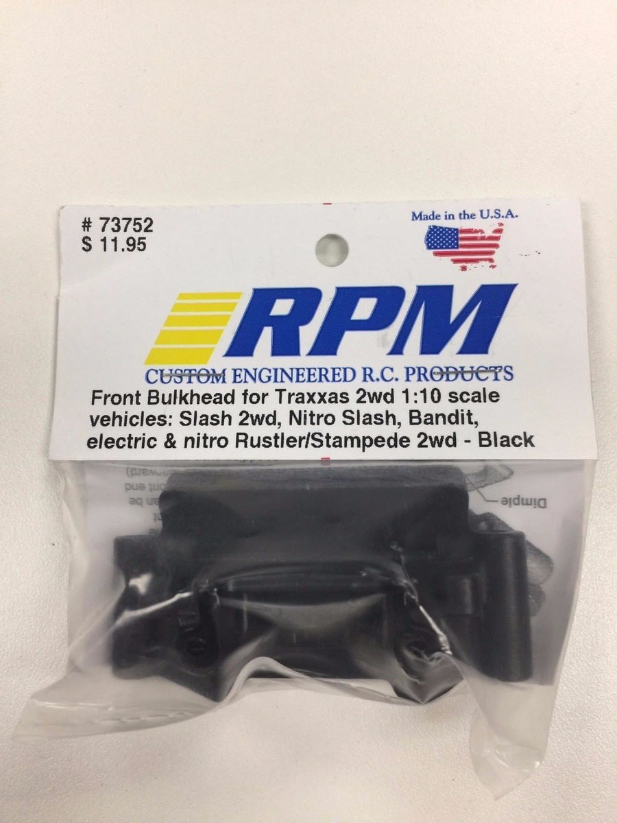 NEW! RPM FRONT LOWER BULKHEAD BLACK. 2WD SLASH / RUSTLER