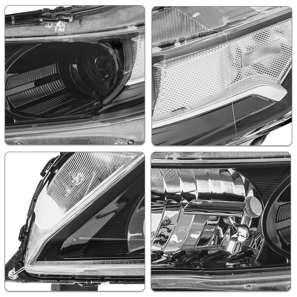 Par de montaje de faros de xenón HID negros con orner transparente para Acura TL 2009-2014 Foto 4 de 4