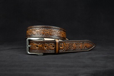 Handmade Genuine Leather Belt - Exclusive, Premium Quality, Wild Nature
