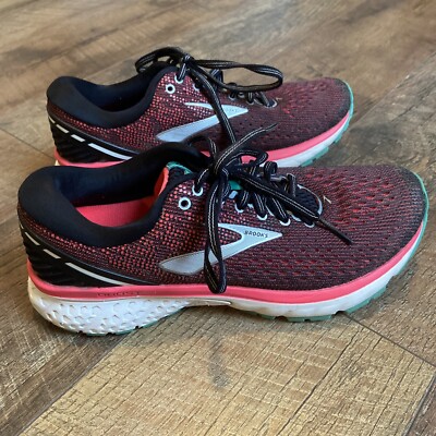 BROOKS |  Ghost 11  Women s Running Shoes Hot Pink Black Green Tread Size 7 Med