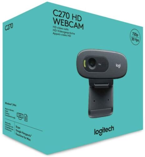 Logitech C270 HD 720p 30fps USB Webcam Dark Gray For Windows Mac NEW SEALED - Picture 1 of 1