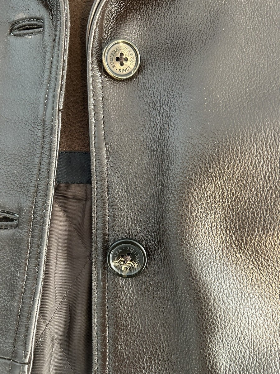 m*z様 00s Eddie Bauer real leather car co Vintage Eddie Bauer XL Brown Leather Car Coat, circa early