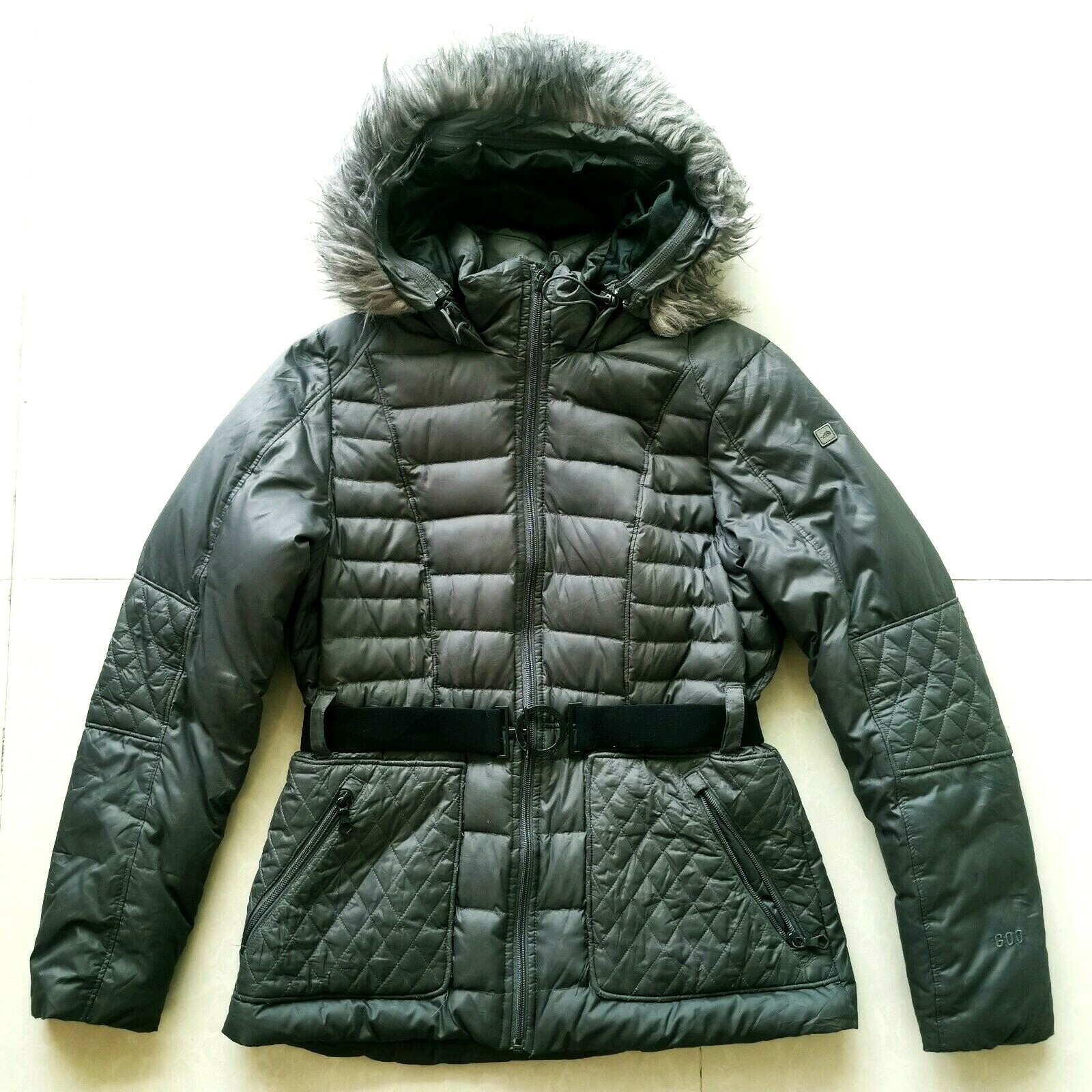 600 GOOSE DOWN FUR HOODED FULL-ZIP GREY 
