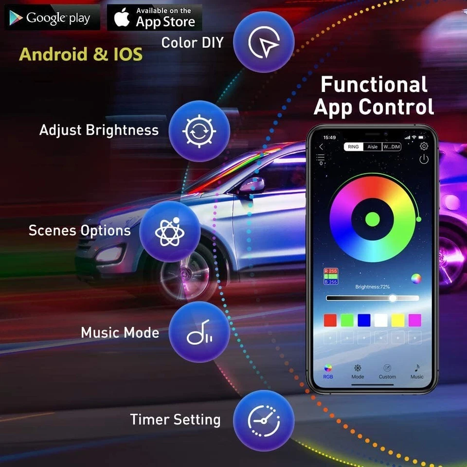 Car Underglow Rgb Application Control [ANDROID & IOS ] UPTO 100,000 HOURS - Image 4 of 4