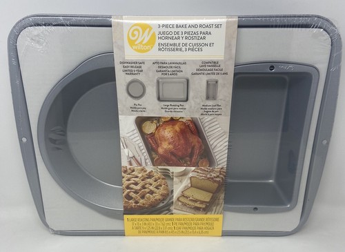 Wilton Three Piece Bake And Roast Set Pie Pan, Large lasagna pan/ Roasting Pan