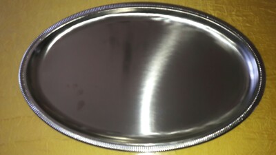Grand Plateau De Service Ovale En Inox – Fabriqué En France – Neuf Jamais Servi