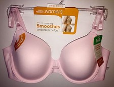 Warners Bra Underwire Pink Contour Full Coverage No Side Effects Side Smoothing