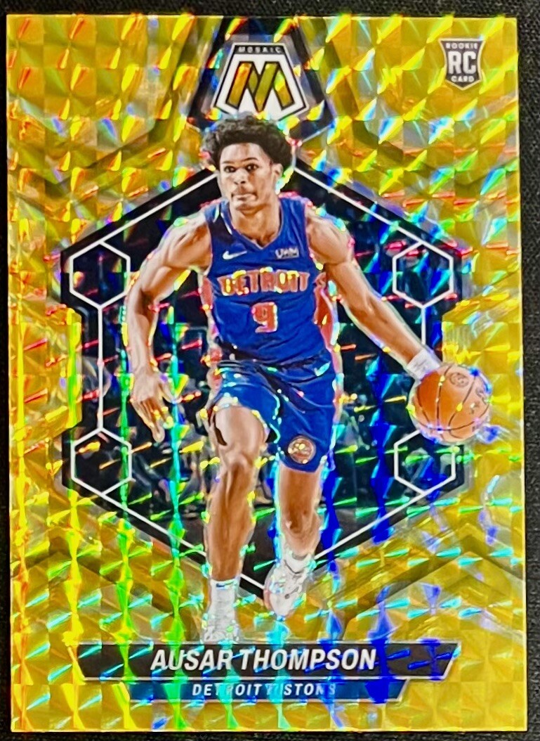Ausar Thompson 2023-24 Panini Mosaic RC Base Rookie Reactive Yellow Prizm #226