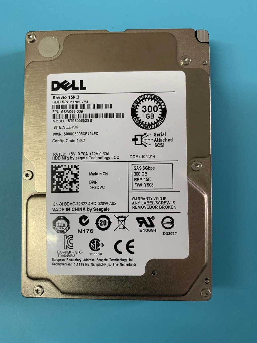 Dell H8DVC 300GB 15K RPM SAS 2.5" Hard Drive - Certified Refurbished Server Storage