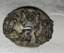 Life Member Veterans Foreign Wars Army Marines Navy Commemorative Belt Buckle